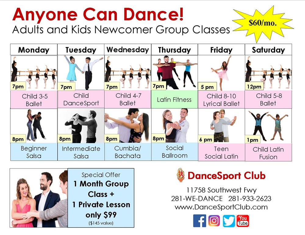 April group dance classes at DanceSport Club